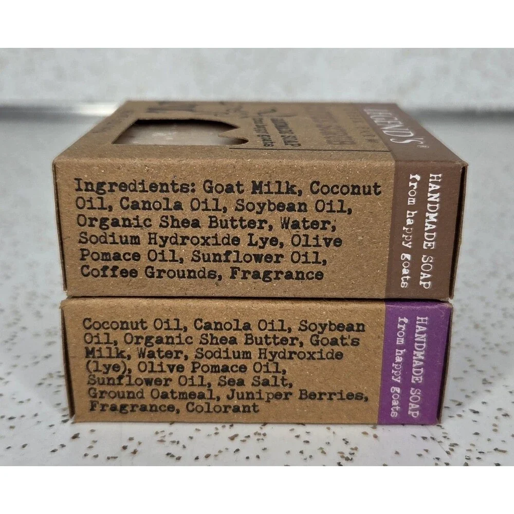 Legend's Creek Farm Handmade Goat Milk Soap Juniper Aloe & Coffee 5 Oz Lot Of 2